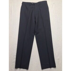 LAUREN Ralph Lauren Total Comfort Wool Trouser Men 34x31 Black Flat Front Chino